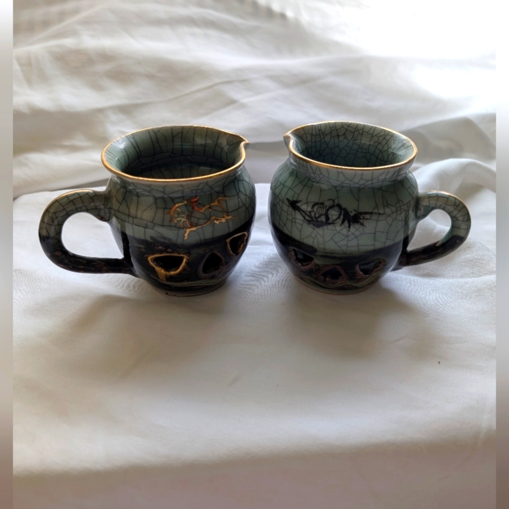 Somayaki Vintage Crackle Glaze Ceramic Creamer